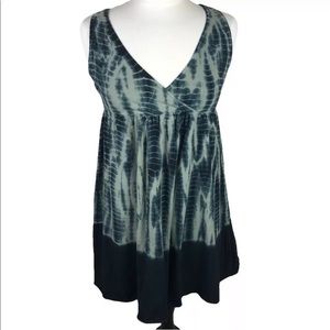 Calvin Klein Jeans tie dye t shirt dress sleeveless 80s 90s  grunge raw hem